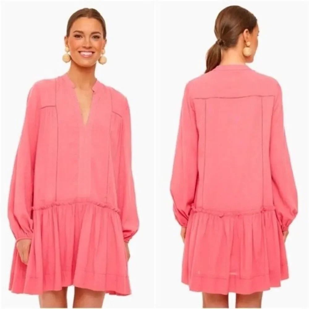 Tuckernuck Pomander Place Pink Ophelia Coverup Dress XS 100% Cotton Guaze